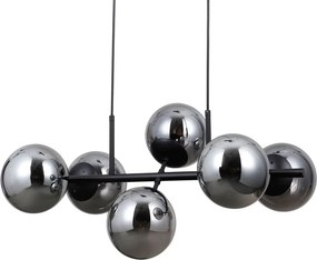 Italux modern függeszték molite matt fekete füstös itxpnd-1098-6-bk