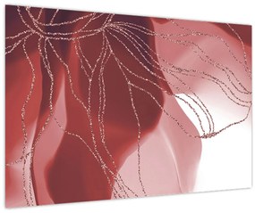 Kép - Piros absztrakt virág N⁰1 (90x60 cm)