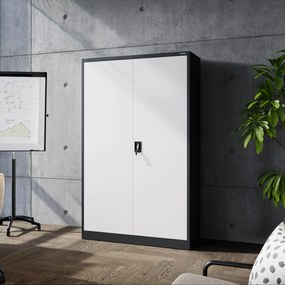 Fém iratszekrény JAN II, 1150 x 185 x 400 mm, antracit-fehér