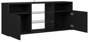 fekete TV-szekrény LED-lámpákkal 120 x 30 x 50 cm
