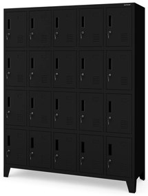 ROBERT fémszekrény 1360 x 1720 x 450 mm, fekete