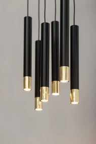 SIGMA LIGHTING 33397 SOPEL Hengeres Függesztett Lámpa Fekete, Arany GU11 IP20