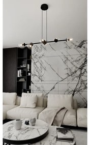 Csillár zsinóron ROSSI 6xE14/10W/230V fekete/átlátszó