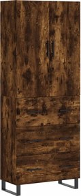 vidaXL füstös tölgy színű szerelt fa magasszekrény 69,5 x 34 x 180 cm