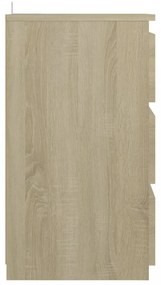 2 db sonoma tölgy színű szerelt fa éjjeliszekrény 40x35x62,5 cm