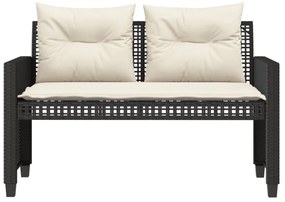 4 részes fekete polyrattan üveg kerti ülőgarnitúra párnával