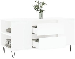 Fehér szerelt fa dohányzóasztal 102x44,5x50 cm
