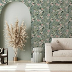 Arthouse Signature 1 Tropical Floral kék-rózsaszín trópusi papír tapéta – 924905