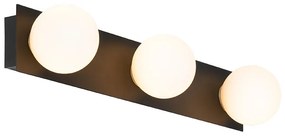 Modern fali lámpa fekete 48 cm IP44 3-lámpás - Cederic