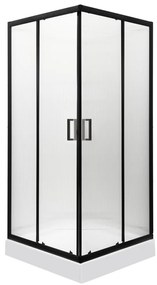 Soho Square Black 90 szögletes zuhanykabin zuhanytálcával