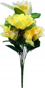 Csokor 12 virág rózsa és liliom sötét rózsaszín-sárga