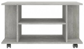 betonszürke szerelt fa TV-szekrény görgőkkel 80 x 40 x 45 cm