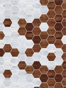 Fotótapéta Színátmenetes Hatszögletű Fa Modern stílus 184x254 +ragasztó