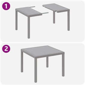 3 Darabos Kerti Étkező Garnitúra Párnákkal Világosszürke Poly Rattan