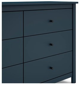 Sötétkék borovi fenyő alacsony komód 130x80 cm Misti – Marckeric