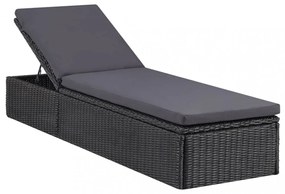 sötétszürke polyrattan napozóágy