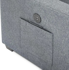 Catini PORTIVA univerzális sarokkanapé tárolóval és USB-csatlakozóval, szürke