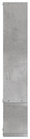 betonszürke szerelt fa fali polc 96x12x64 cm