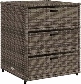 vidaXL szürke polyrattan kerti tárolószekrény 55 x 59 x 69 cm