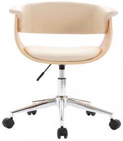 2 db krémszínű műbőr forgó étkezőszék