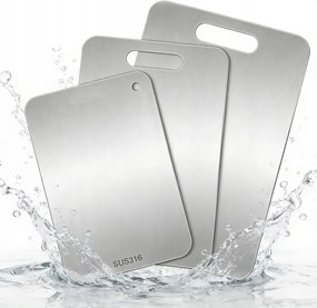 Vágódeszka Rozsdamentes Acél Vágódeszka 3DB-OS Konyhai Titán Szett