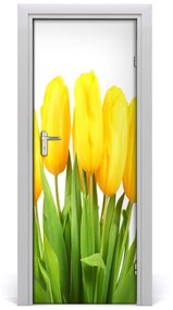 Ajtó tapéta sárga tulipánok 75x205 cm