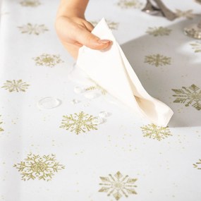 Goldea karácsonyi teflonbevonatú asztalterítő - arany hópelyhek 80 x 80 cm