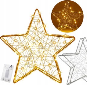 Karácsonyi Dekorációs Csillag 100LED Fehér Meleg Elemes Karácsonyi IP20