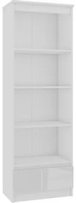 CLP polcos szekrény fiókkal (fényes fehér, 60 cm)