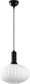 Asker 15182 fekete fém-üveg függőlámpa, Ø30 cm