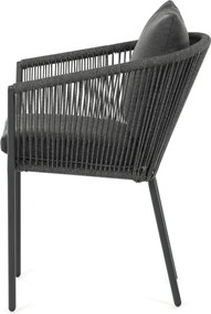 Kerti szék, alumínium, szövet, szürke, AZC-C1179 GREY