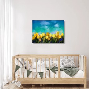 Sárga tulipán képe (üvegen) (70x50 cm)