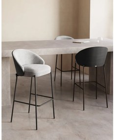 Fekete-szürke bárszék (ülésmagasság 65 cm) Eamy – Kave Home