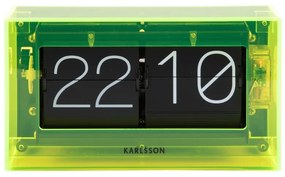 Karlsson 5976YE design fali/asztali billenő óra, zöld, 21 cm