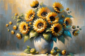 Kép – Napraforgós váza (90x60 cm)