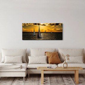 Jacht a naplementében képe (120x50 cm)
