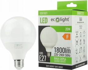 Led izzó Gömb Globe G95 E27 20W 1800lm 3000K Meleg Dekoratív