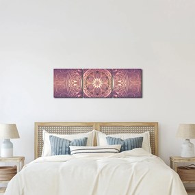 Kép - Mandala lila színátmeneten (órával) (90x30 cm)