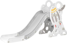 AIYAPLAY Gyerekcsúszda 18-36 Hónaposoknak 157 cm 3 Csúszásmentes Lépcsővel, 30 kg Terhelhetőséggel Benti Használatra Szürke és Fehér | Aosom