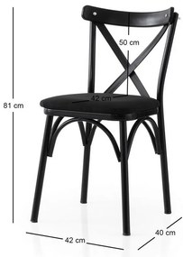 Ekol Black and Black étkezőszék-készlet, 2 db