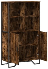 füstös tölgy színű szerelt fa magasszekrény 79,5x35,5x137,5 cm
