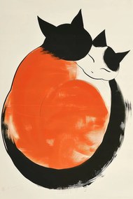 Poszter 30x45cm Yin és Yang macskák