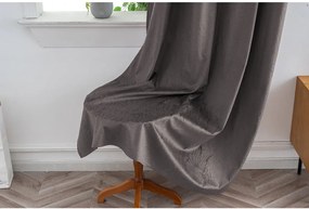 DUNES VELVET sötétítő függöny 140×250 cm, sötétszürke Felfüggesztés: Hullámos sínszalag