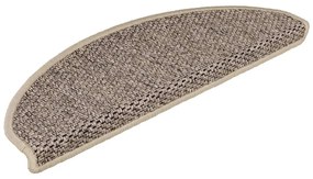 15 db szizál hatású sötét bézsszínű lépcsőszőnyeg 65x21x4 cm