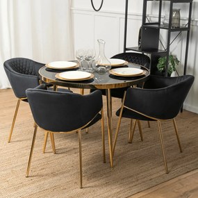 Étkezőgarnitúra 4 db. Fekete Innes székkel. Asztal: TINGA 100 cm