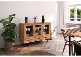 Natúr színű tölgyfa tálalószekrény 144x95 cm Abies – The Beds