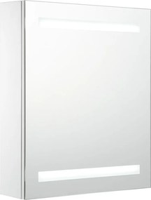 vidaXL tükrös fürdőszobaszekrény LED világítással 50 x 13,5 x 60 cm