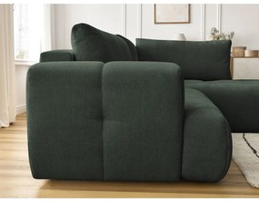 Zöld kinyitható-tárolóhelyes sarokkanapé (jobb oldali-L alakú) Fuji – Bobochic Paris