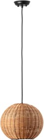 Faro Haka 300 függőlámpa, fekete/rattan, átmérő 30 cm, E27