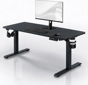 Elektromos íróasztal magasságállítással ergonomikus antracit,1600x800 mm: ARIA